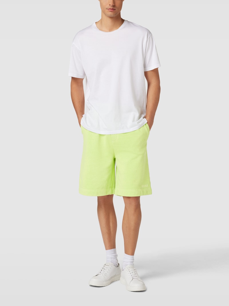 Shorts mit Label-Stitching Modell 'Neon' in neon grün