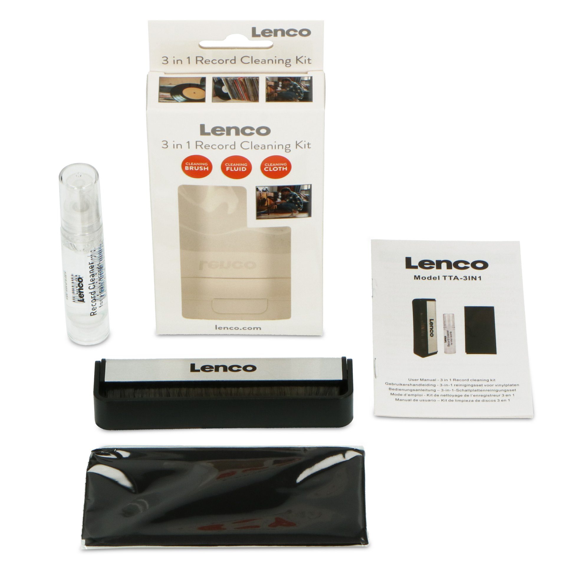 Lenco Reinigungsbürste 3 in 1 Schallplatten-Reinigungsset, Schallplatten, (Set)