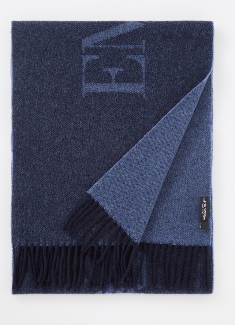 Emporio Armani vuneni šal s printom logotipa 190 x 35 cm