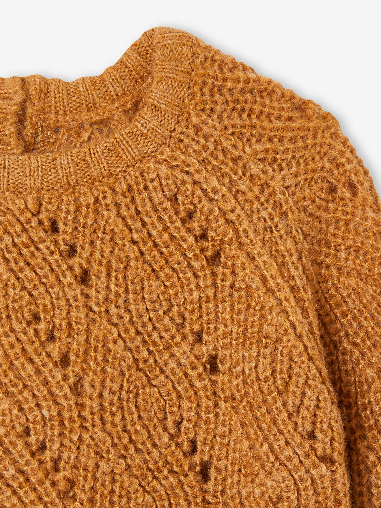 Pull en maille ajourée bébé jaune