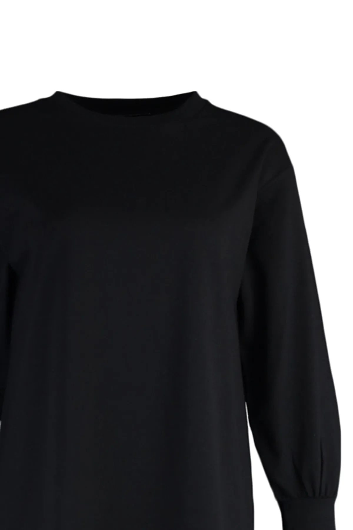 Trendyol Modest  Schwarzes Strickkleid mit Knöpfen und Rock TCTAW23EB00214