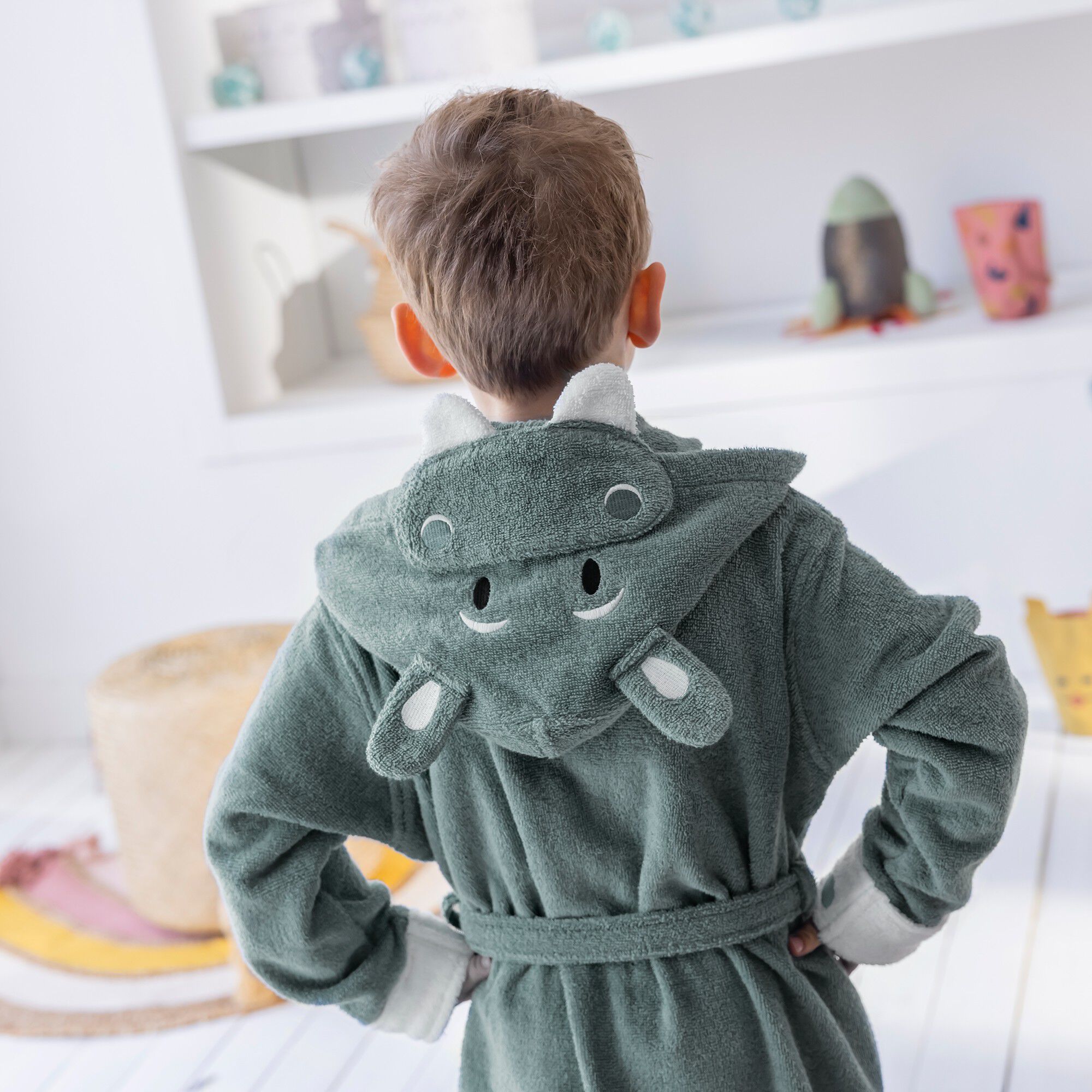 Peignoir de bain enfant hippopotame éponge coton