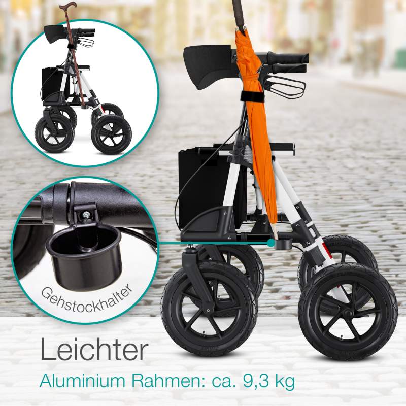 Aktivshop Alu Outdoor Rollator mit Luftbereifung »Komfort« faltbar