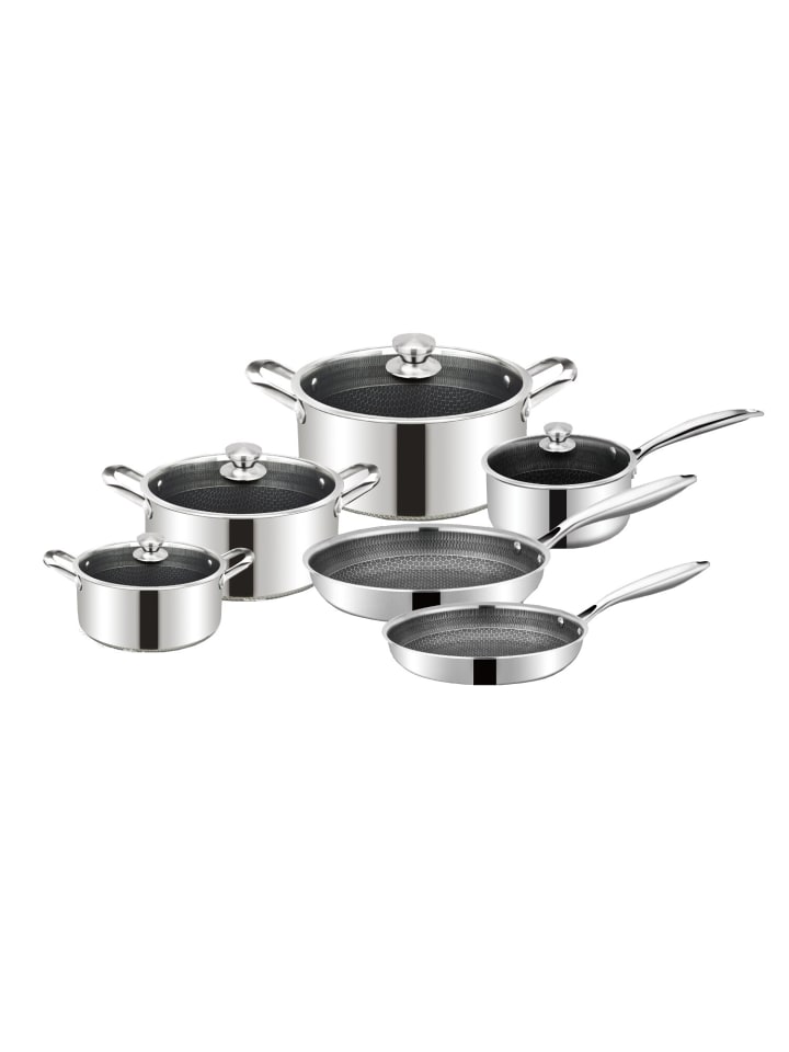 COFI 1453 Edelstahl Wabenstruktur Kochtopf Induktion Ø28cm Topf Pfanne in Silber günstig kaufen onesize