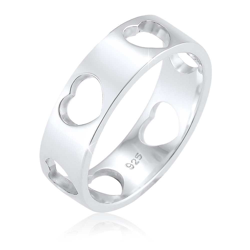 Elli Elli Bague Herz Liebe Cut Out Bandring 925 Silber Loreena Bague