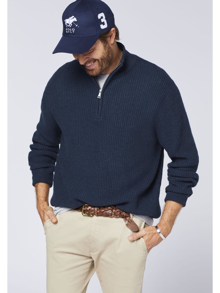Polo Sylt Strickpullover in Blau günstig kaufen