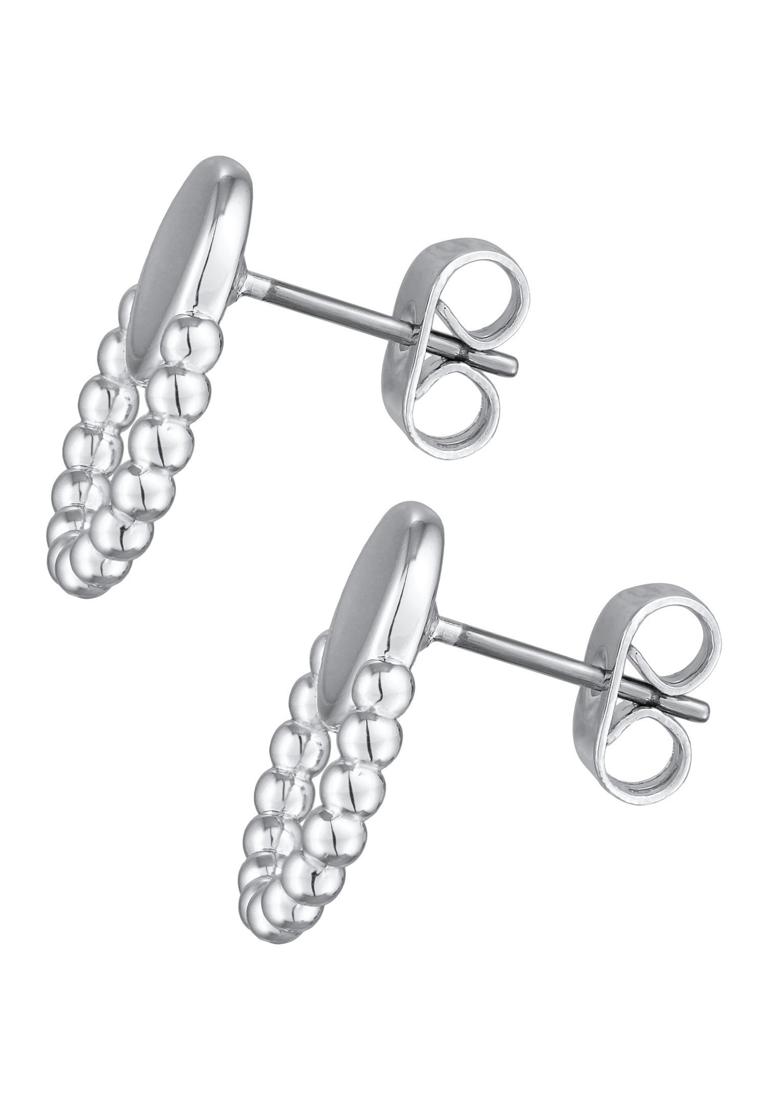 Cercei cu șurub pentru femei Elli, design geometric, culoare argintie