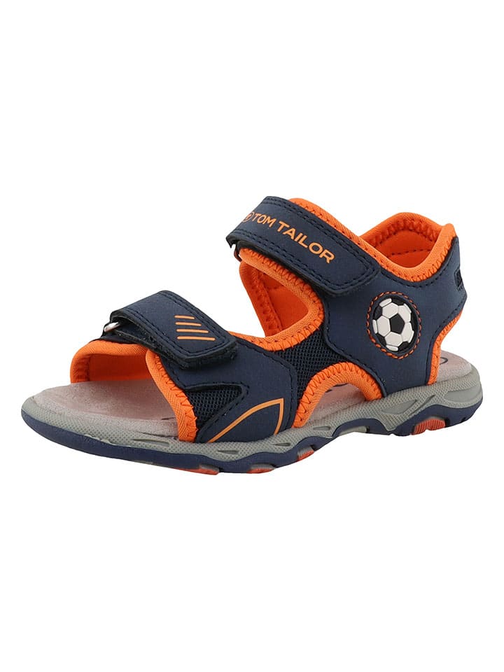 Tom Tailor Sandalen in Dunkelblau/ Orange günstig kaufen