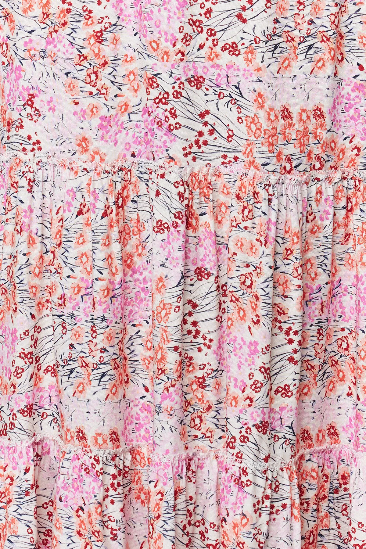 Trendyol Modest  Mehrfarbiger gewebter Rock mit Blumenmuster TCTSS22EE00000