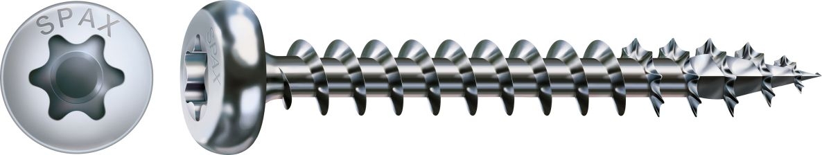 SPAX 0201010400163 Βίδα γενικής χρήσης 4 x 16 mm, Πλήρες σπείρωμα, Στρογγυλή κεφαλή, T-STAR plus T20 - 200 τεμάχια