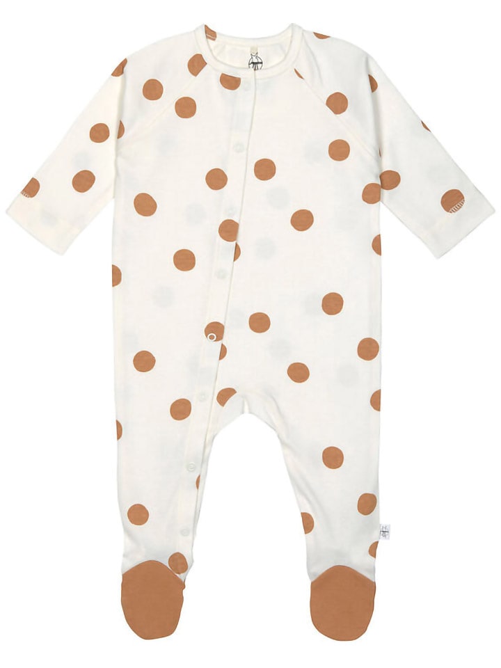 Lässig Schlafanzug mit Füßchen in Creme/ Hellbraun günstig kaufen