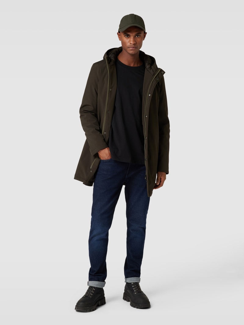 Jacke mit Stehkragen Modell 'Madeston' in olivgrün