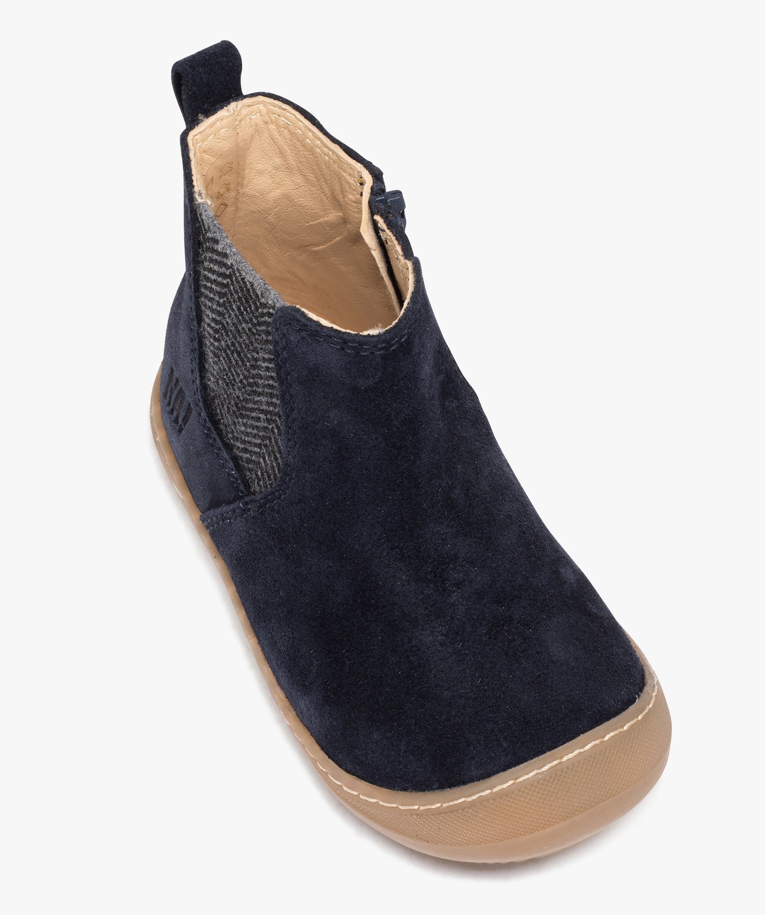 Boots Chelsea en cuir velours bébé Garçon - NA! marine | GEMO