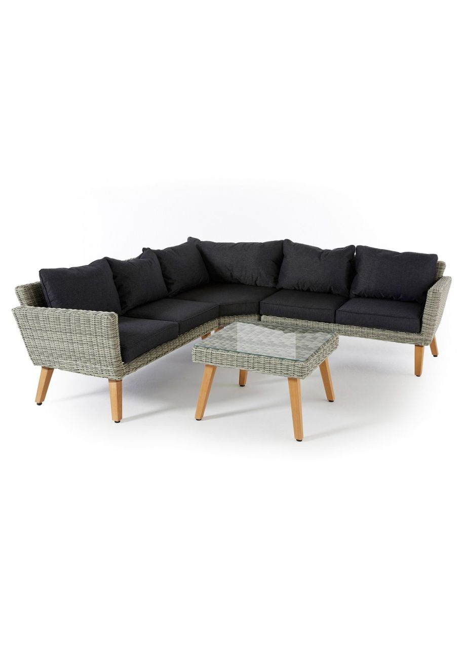MyFlair Garten Ecksofa, 5 Sitzer mit Beistelltisch