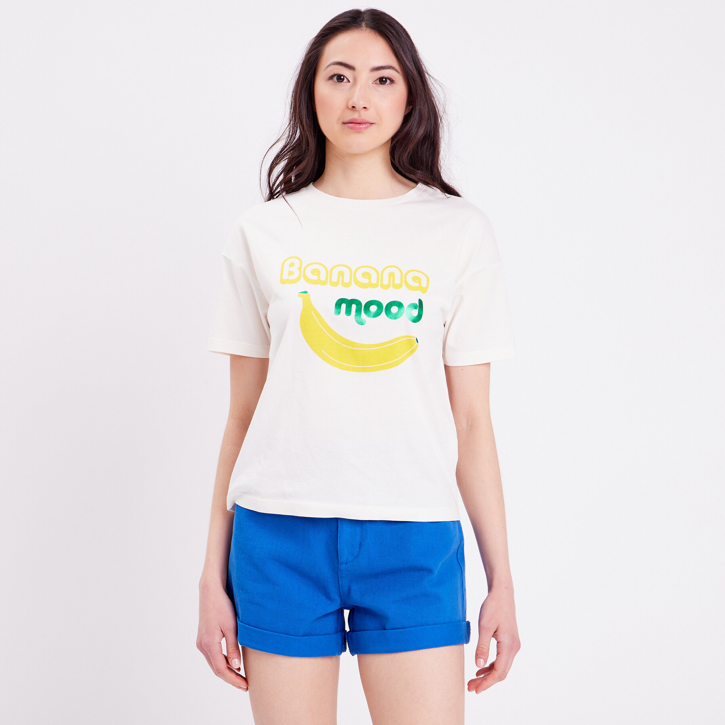 T-shirt manches courtes ecru femme | Cache Cache
