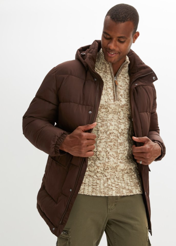 Steppjacke mit abnehmbarer Kapuze aus recyceltem Polyester