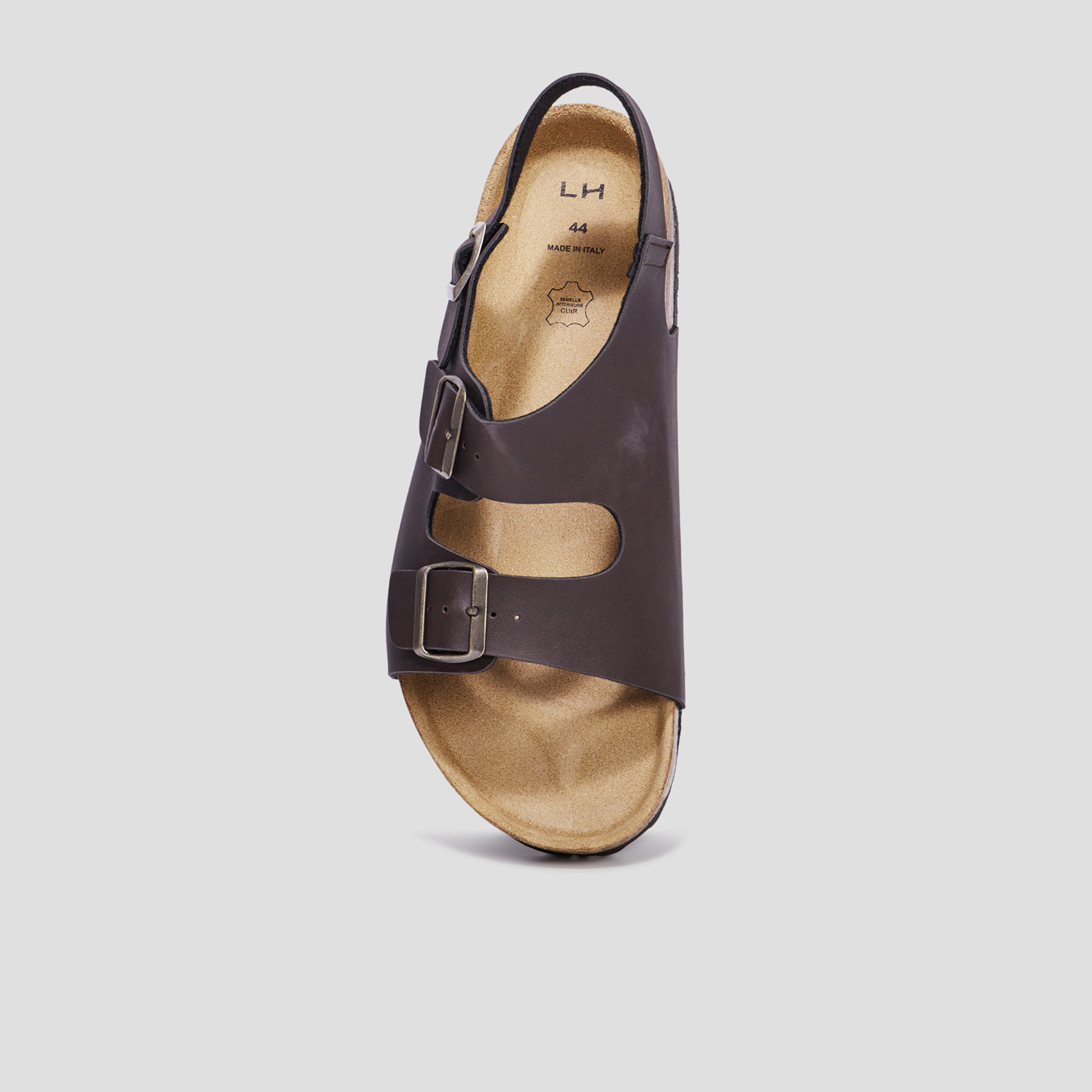 Sandales avec boucles Politou marron homme | La Halle