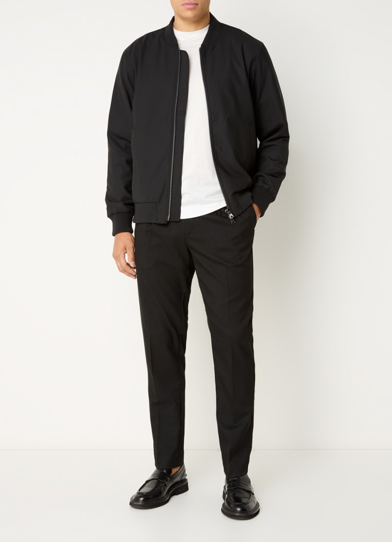 NN.07 Dixon quilted bomber jacket in virgin wool blend with slanted pockets