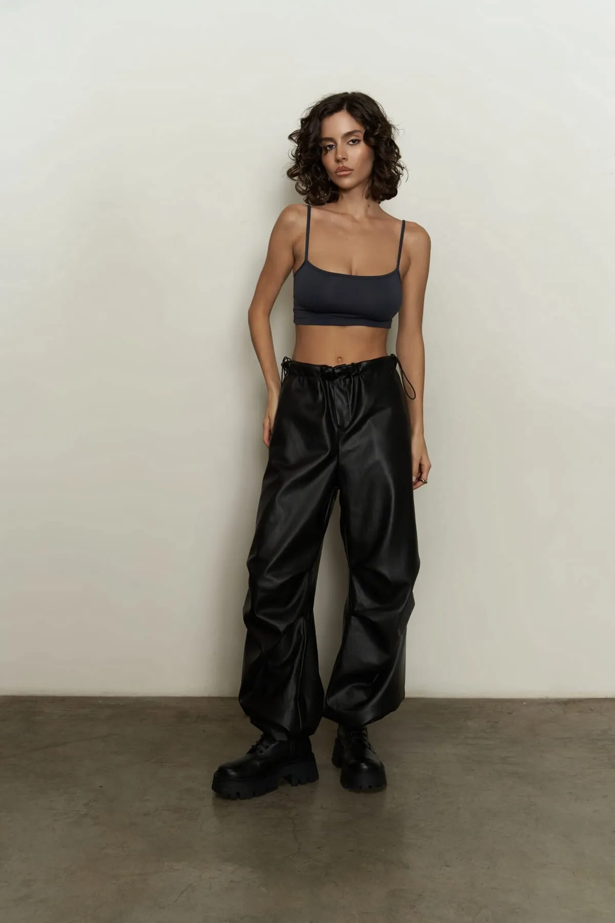 MAİ COLLECTİON  Dion schwarze Lederhose