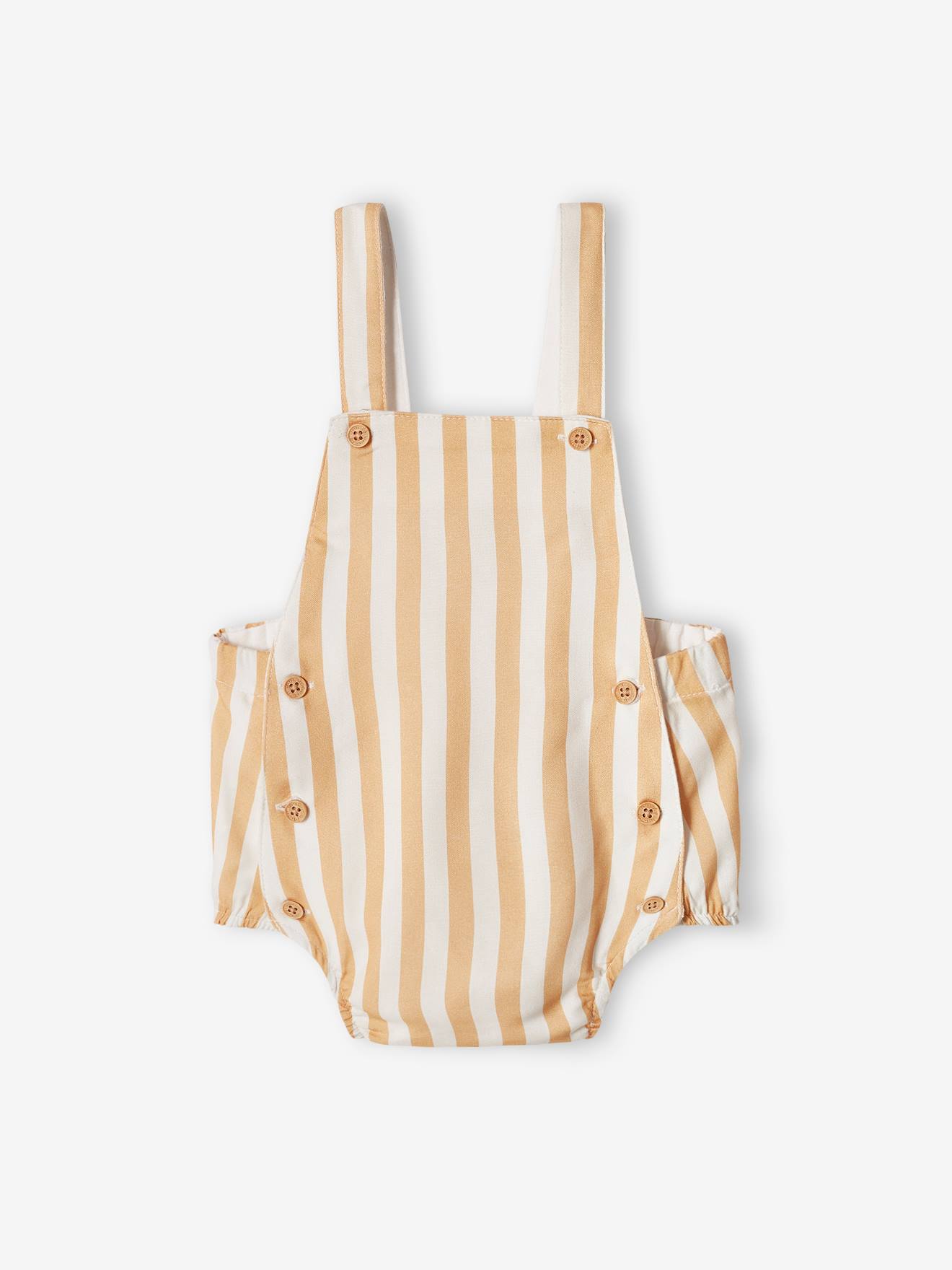 Combinaison bébé naissance forme barboteuse bleu chambray rayé