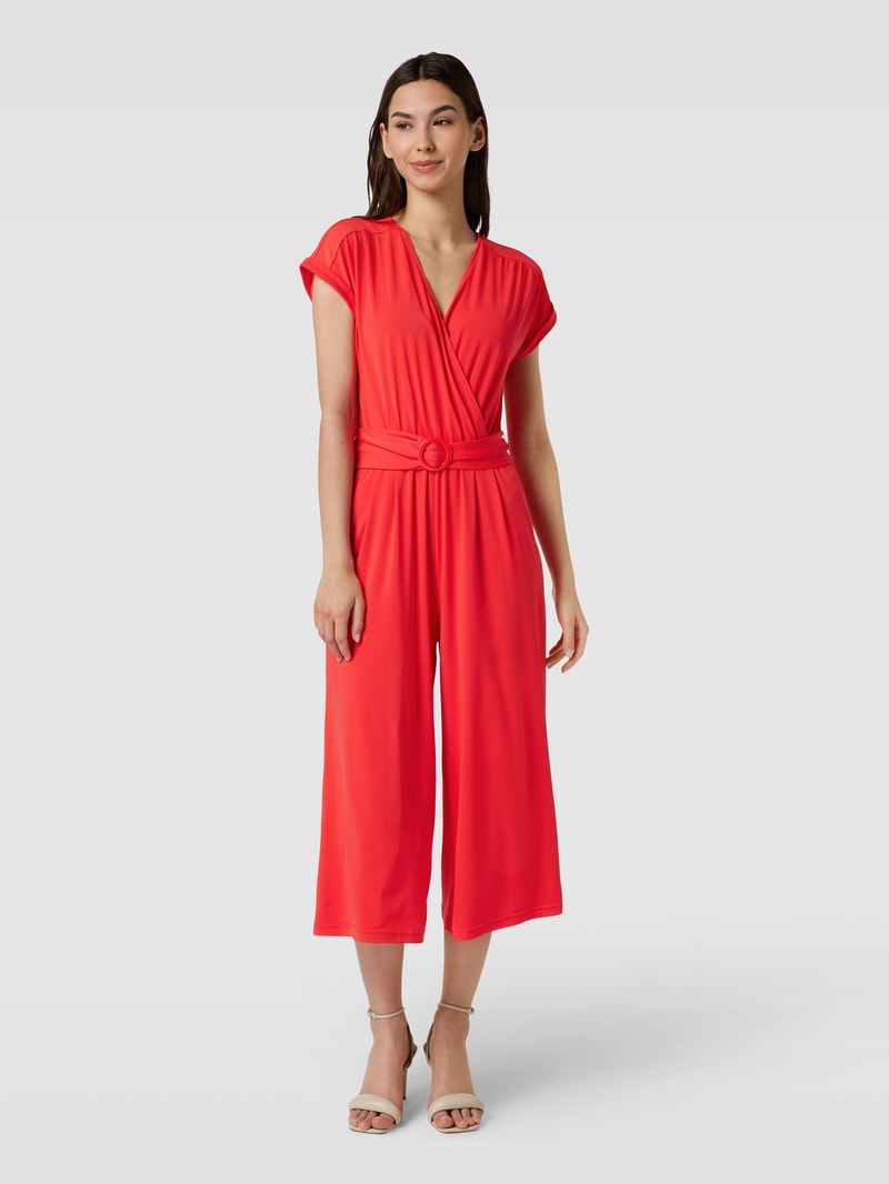 Jumpsuit in Wickel-Optik in rot
