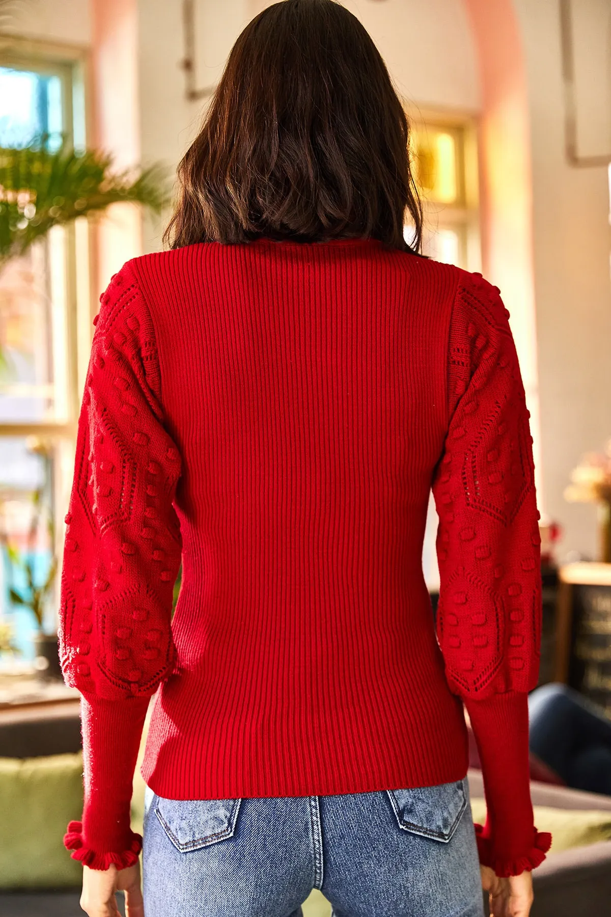 Olalook  Pullover - Rot - Slim Fit