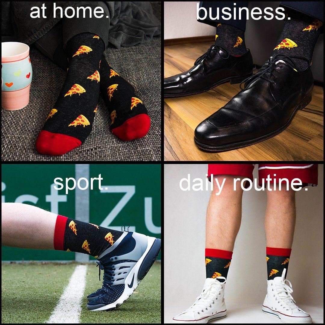 TwoSocks Freizeitsocken Pizza Socken lustige Socken Herren & Damen, Einheitsgröße