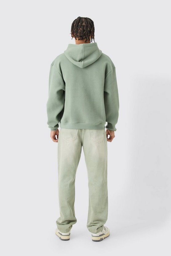 Kastiger Oversize Hoodie mit Stickerei
