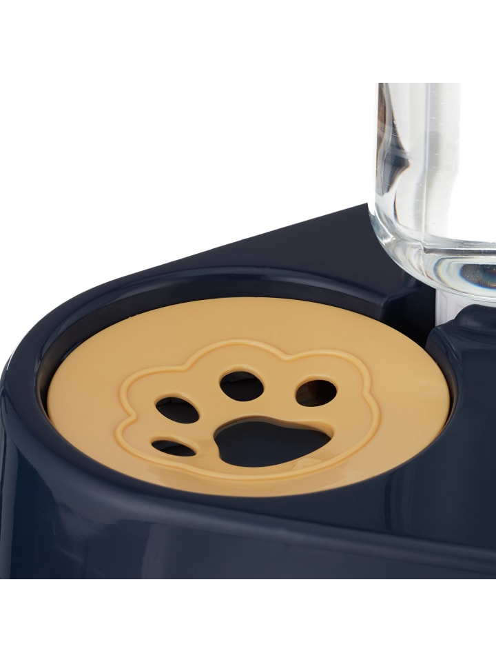 relaxdays Doppelnapf mit Wasserspender in Blau günstig kaufen onesize