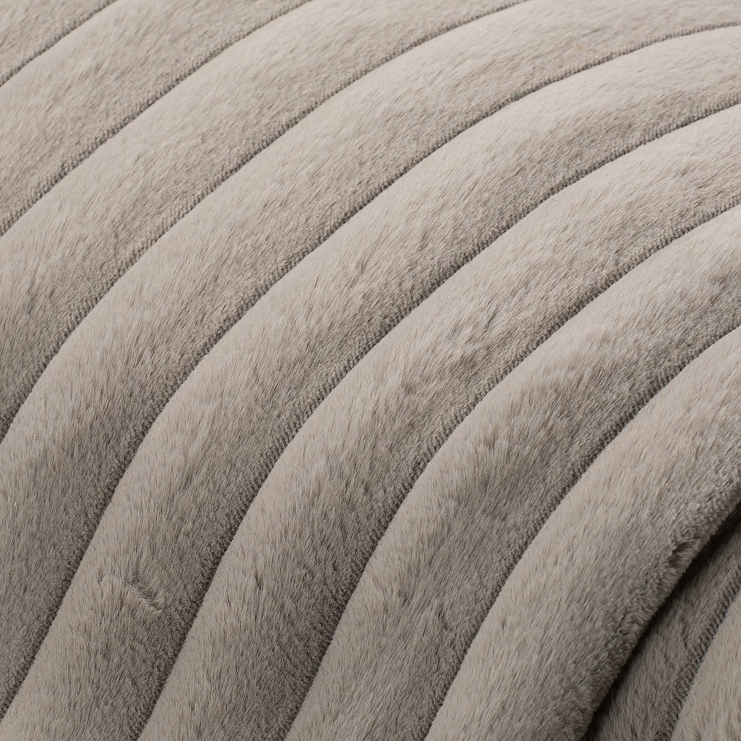 Fellimitat mit Rippen, grau, 3,5 cm breite Rippev
