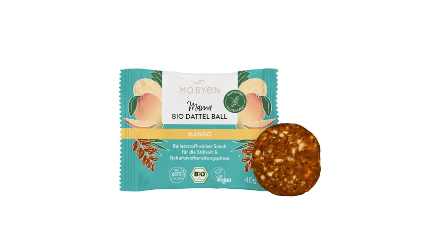 MABYEN Mama Bio Dattel Ball Kakao oder Mango 40 g