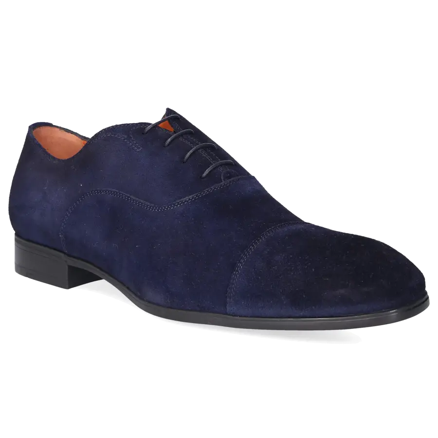 Santoni - Businessschuhe Oxford 11011 Veloursleder - blau