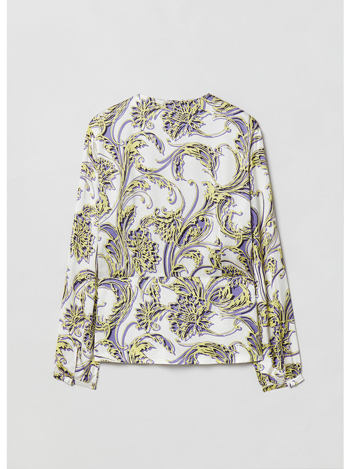 STEFANEL Bluse in Weiß/ Gelb/ Lila günstig kaufen