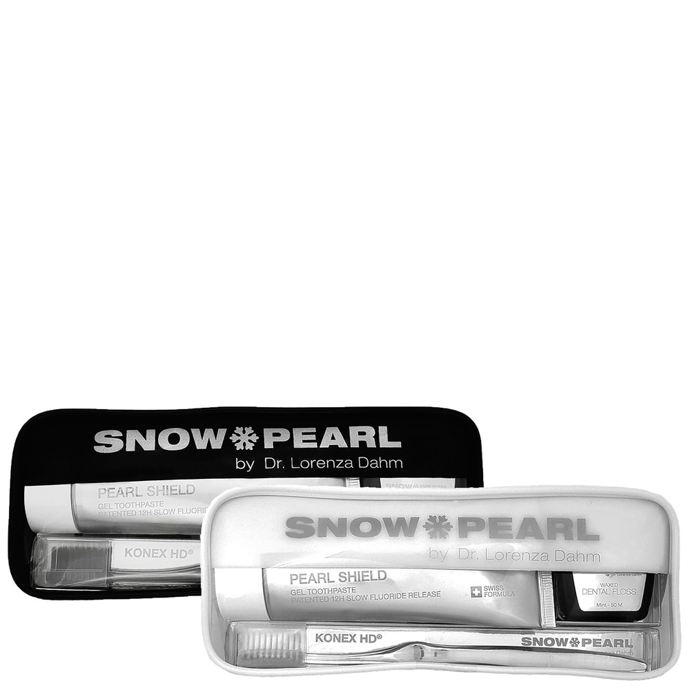 snow pearl Travel Kit PEARL SHIELD blanc Travel Kit blanc avec dentifrice gel PEARL SHIELD 75 ml