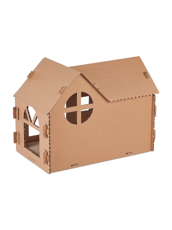 relaxdays Katzenhaus in Braun günstig kaufen onesize