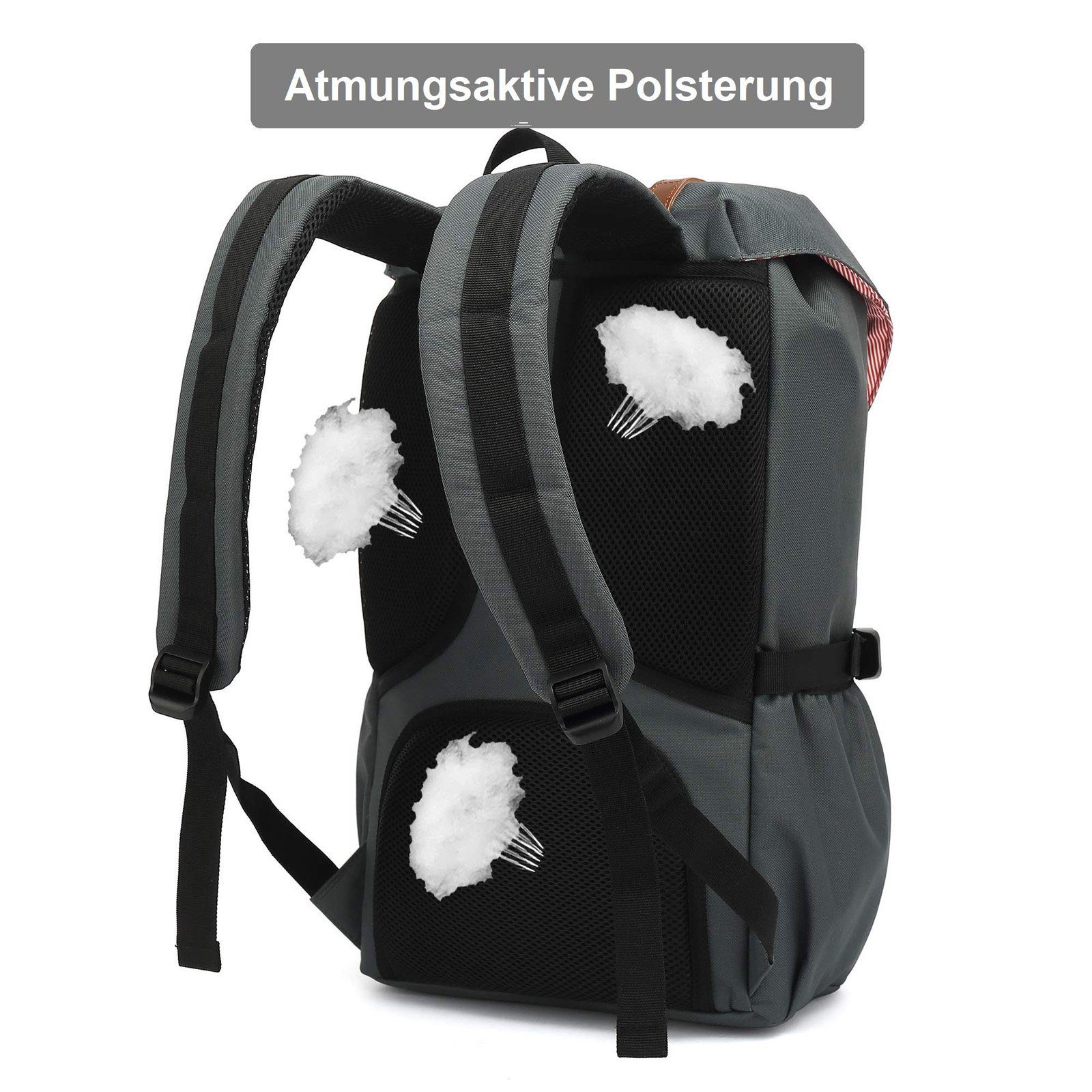 TAN.TOMI Rucksack Rucksack Groß Damen Herren Freizeitrucksack im Retro Design Reiserucksack mit 15