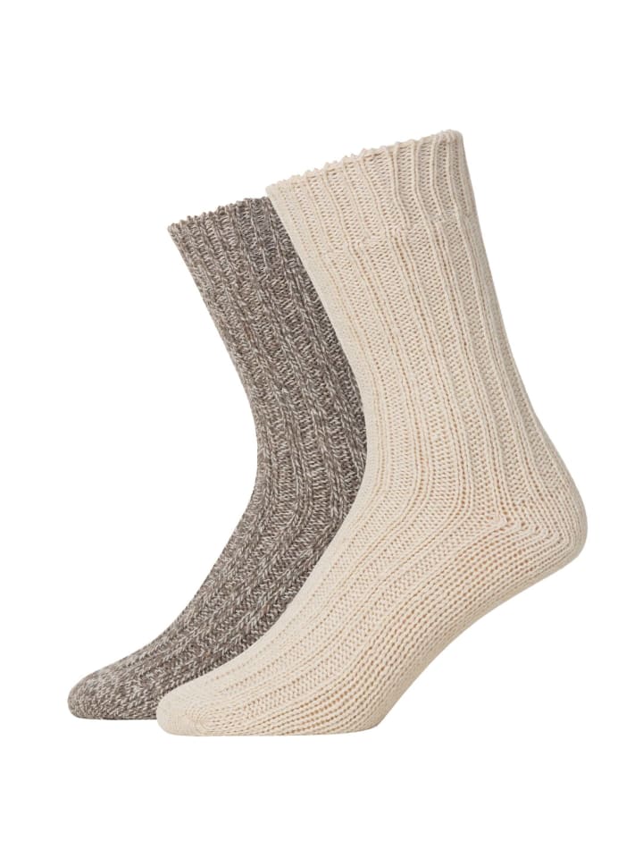 SNOCKS Norweger Socken 2 Paar in Mix (Offwhite/Braun) günstig kaufen