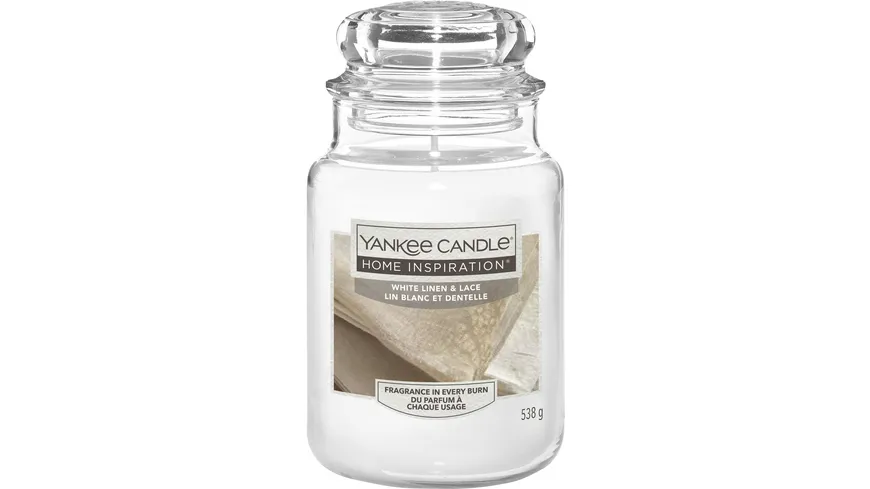 Yankee Candle Home Inspiration Große Kerze im Glas White Linen & Lace