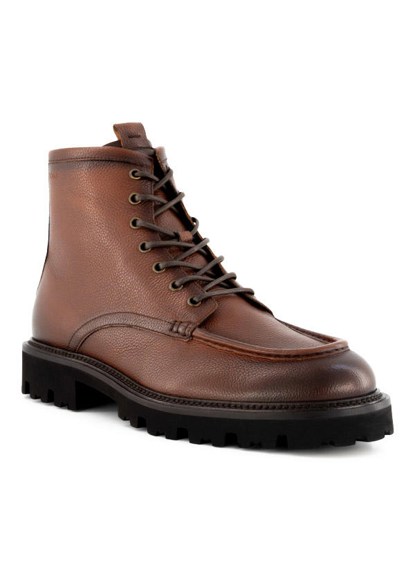 BOSS Black, Schnürboots Larry, Leder, mittelbraun