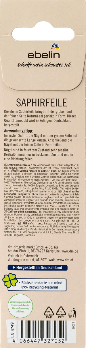 Saphir Nagelfeile 13cm, 1 St
