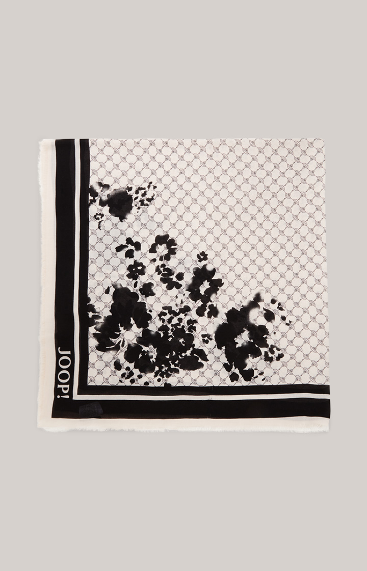 Cornflower-Schal in Schwarz/Ecru