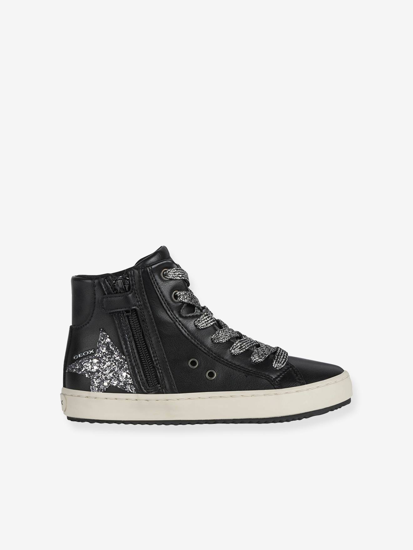 Baskets cuir Mid fille Kalispera GEOX® noir