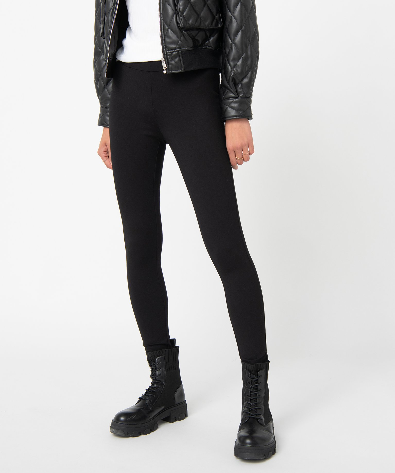 Legging femme uni effet push-up noir | GEMO