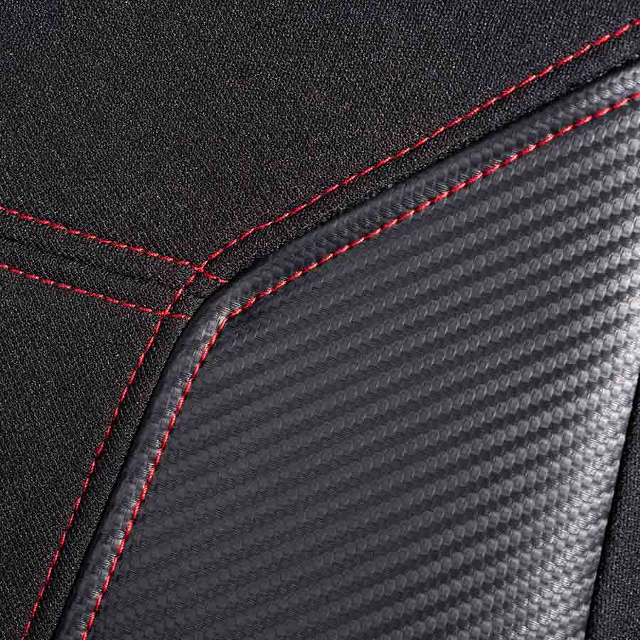 NORAUTO Sitzbezug-Komplettset FAMILY 15-teilig, für Minivans mit 3 Einzelsitzen hinten, Design MARS mit Carbon-Look - ATU