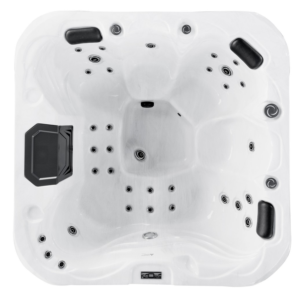 Home Deluxe Outdoor Whirlpool MALAGA inkl. Abdeckung & Treppe mit Wärmeisolierung für 5 Personen