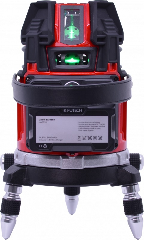Futech 044.80GB Procross 8.0 DS Grüner Kreuzlinienlaser 8 Linien + Stativ 300 cm