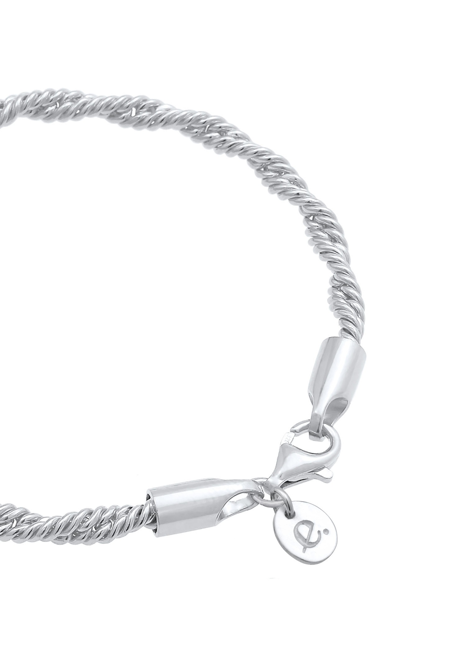 Ženska zavita vrvica Elli PREMIUM, elegantna osnovna oblika iz srebra 925