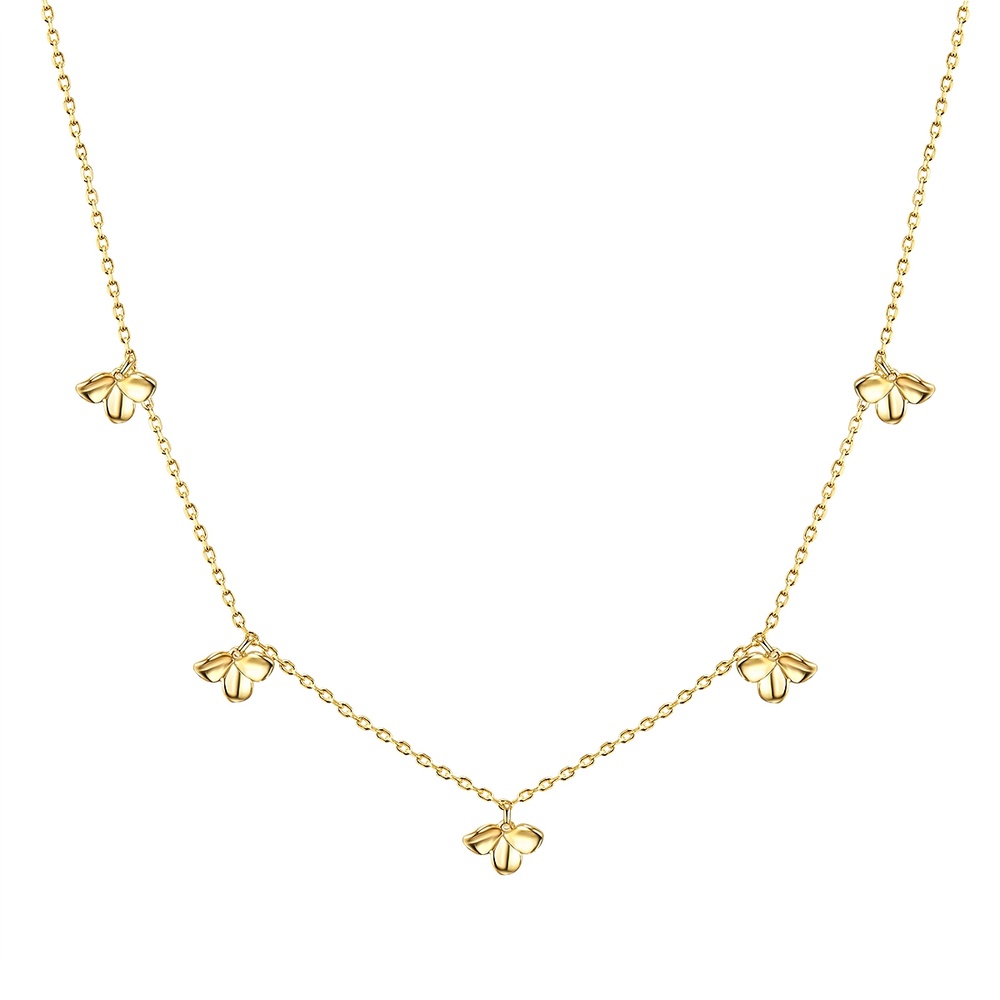 Glanzstücke München Collier en argent Fleur Argent sterling en Or jaune collier