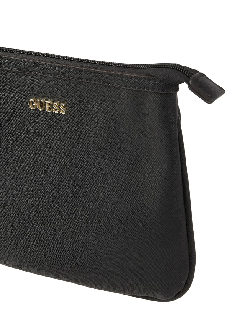 Kosmetiktasche mit herausnehmbarem Spiegel in schwarz
