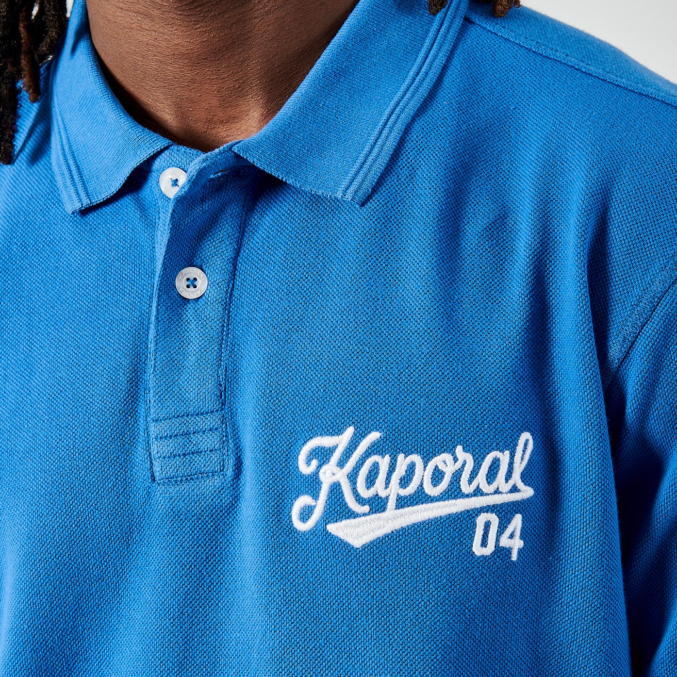 BARNI  Polo bleu Homme en 100% coton bio